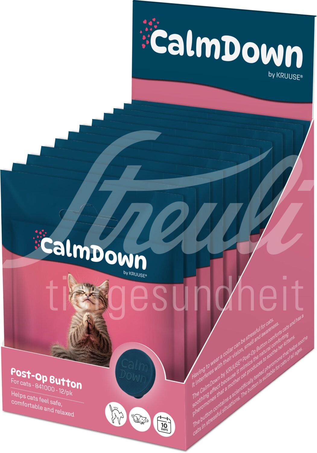 CalmDown Katze Post-OP 12 Button für Halskragen by Kruuse