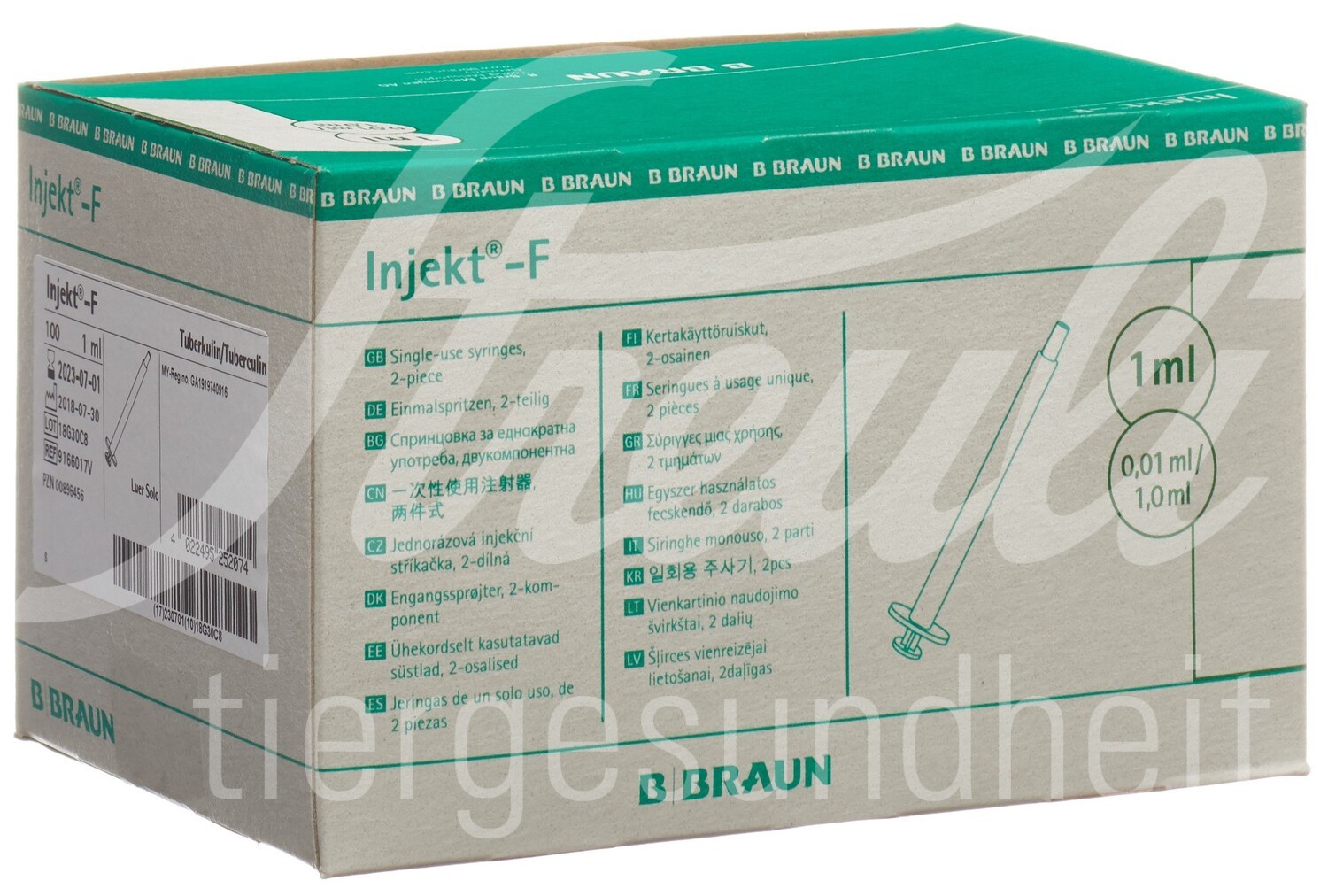 B. Braun Injekt F Spritze 1ml ohne Kanüle 100 Stk B. Braun Injekt F Spritze 1ml ohne Kanüle 100 Stk