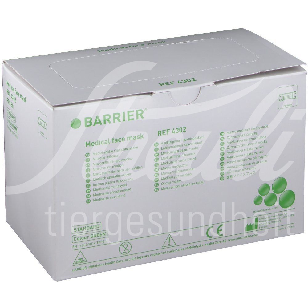 BARRIER OP-Maske Basic Typ II Bindebänder grün 50 Stk