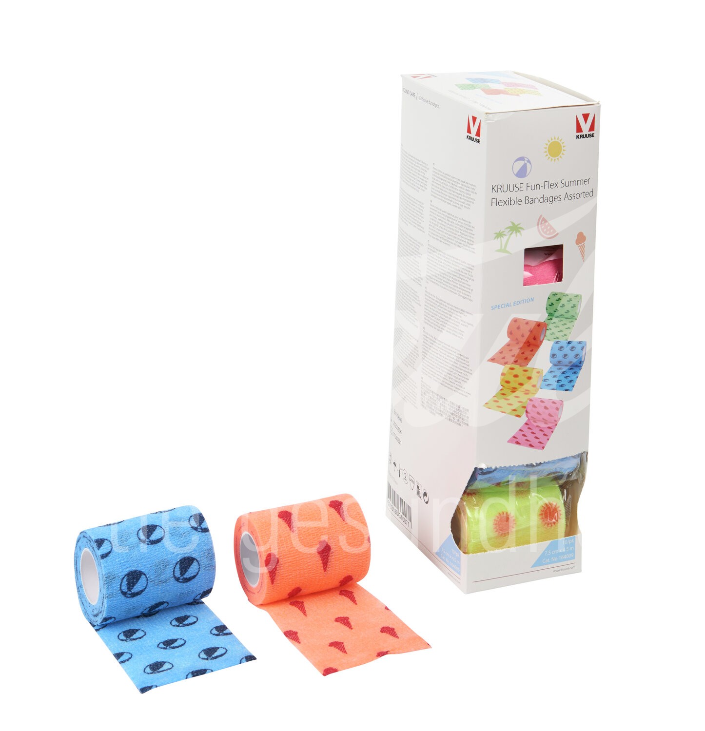 KRUUSE Fun Flex Sommer Bandagen 7.5cm x 4.5m assort. 10Stk.