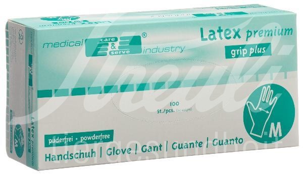 Gribi Untersuchungshandschuhe S Latex puderfrei unsteril Box 100 Stk
