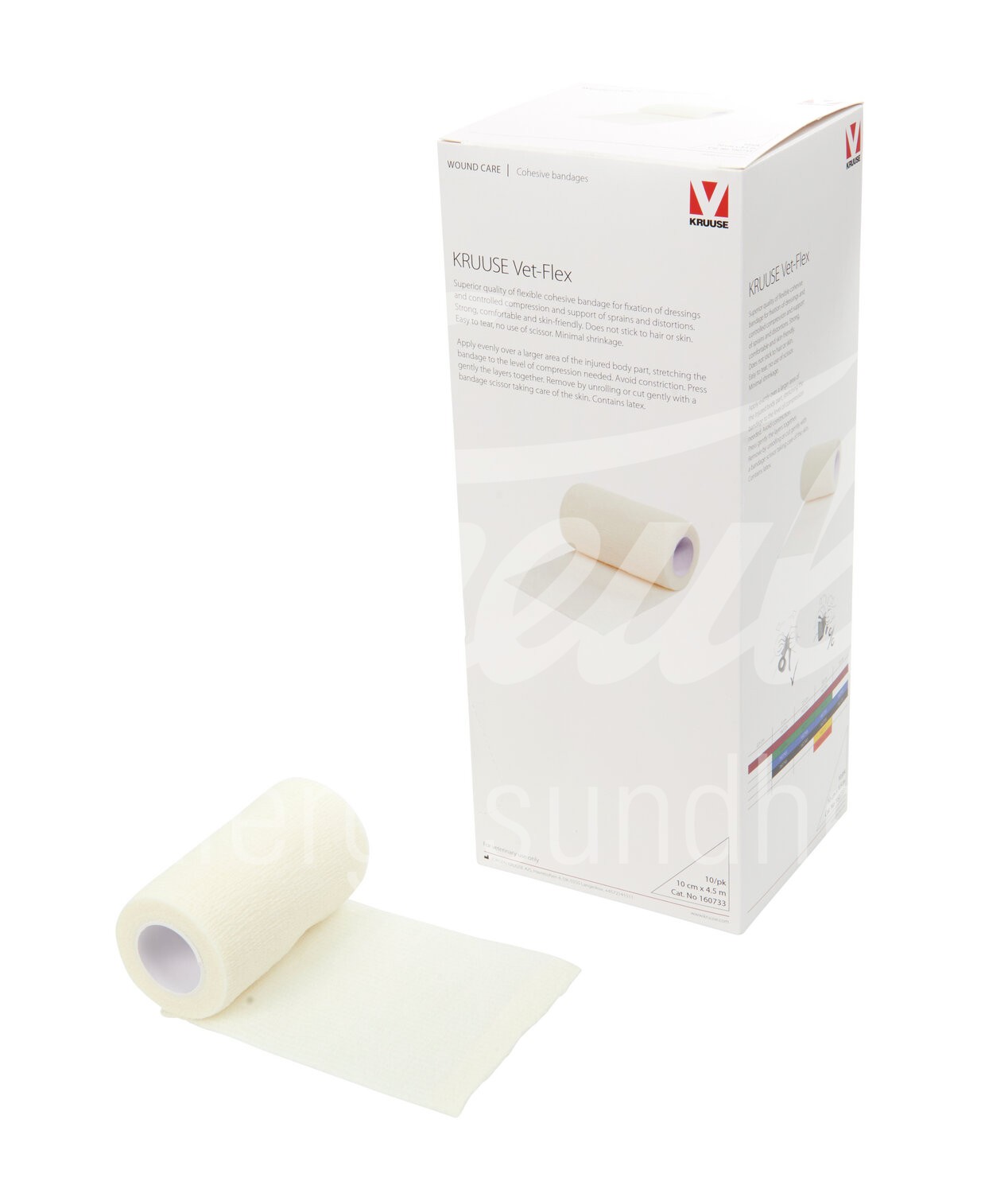 KRUUSE Vet Flex Bandage selbstkl. 10cm x 4.5m weiss 10 Stk.