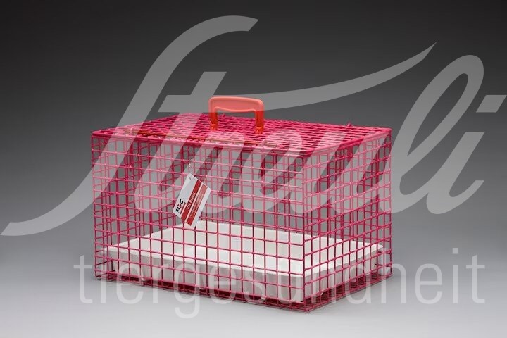 Katzenkäfig Pink 46x29x29 cm inkl. Einlegeschale weiss 1 Stück
