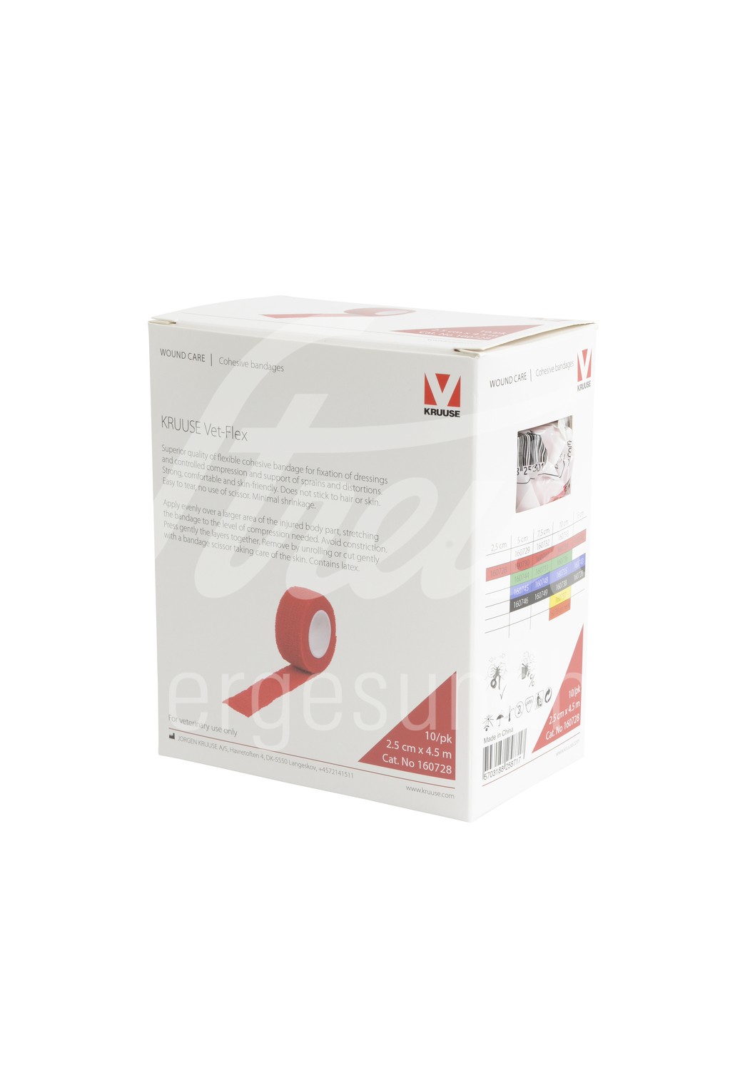 KRUUSE Vet Flex Bandage selbstkl. 2.5cm x 4.5m rot 10 Stk.