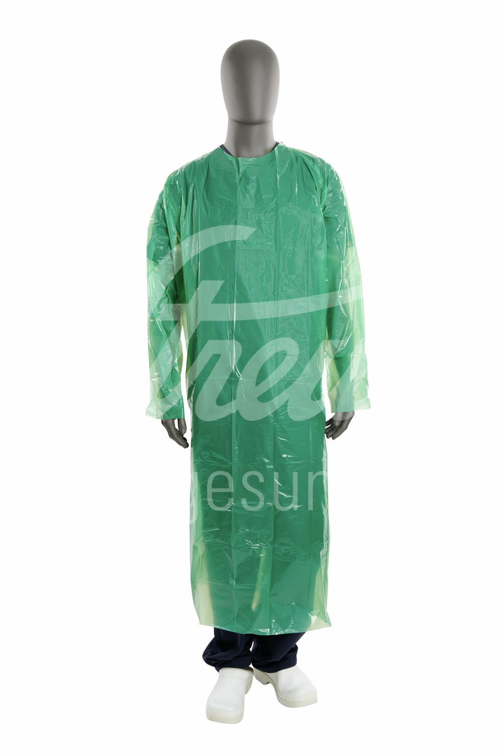 KRUTEX Einweg Mantel hinten offen grün 130 cm 25 Stk