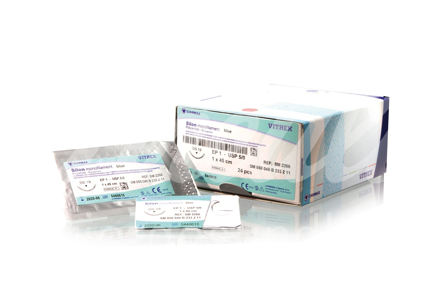 Vitrex Silon monofil blau loop USP 0 HRX 50mm 1.5m 12 Stk.