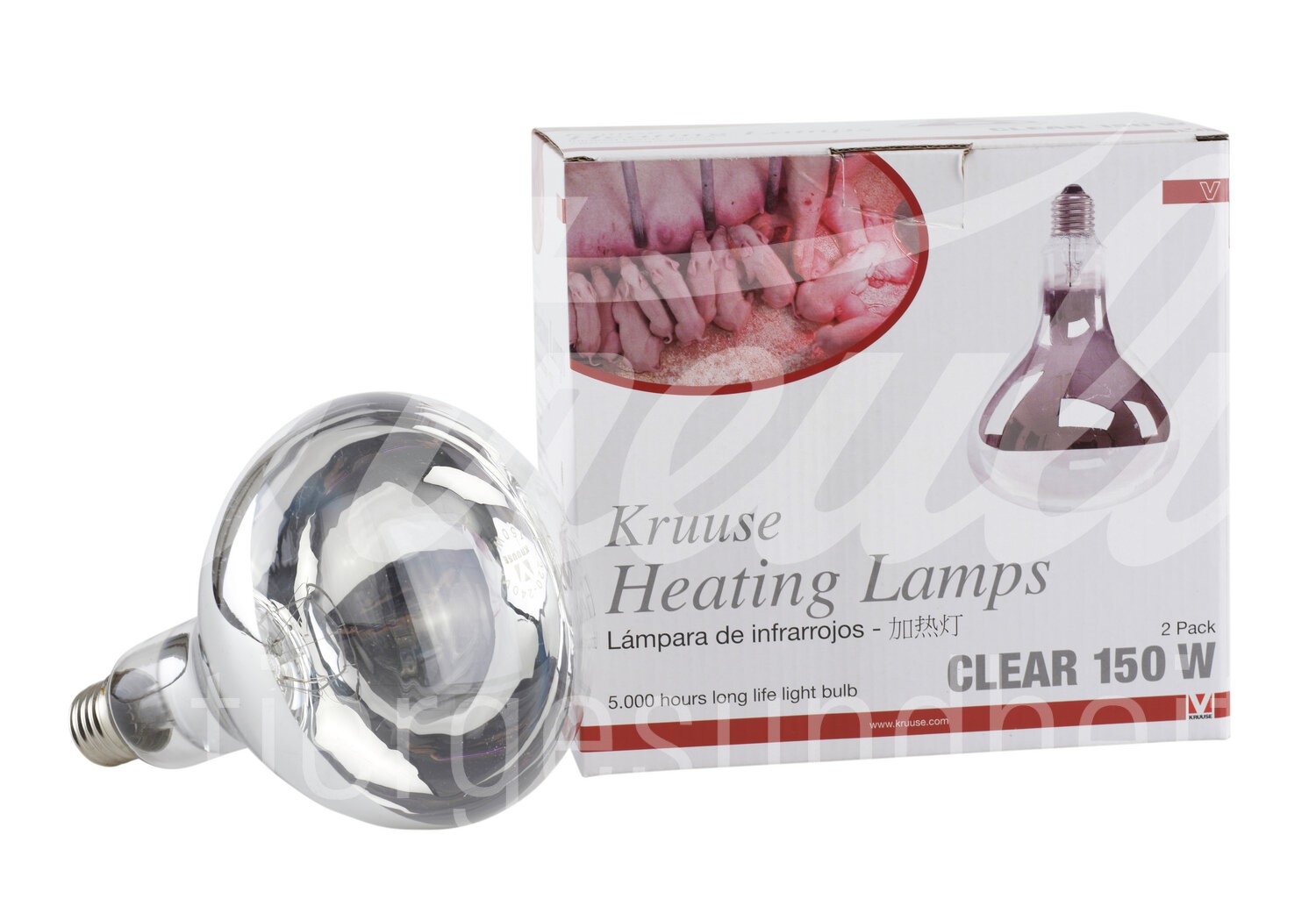 KRUUSE Heizlampe 150W klar E27 2 Stück
