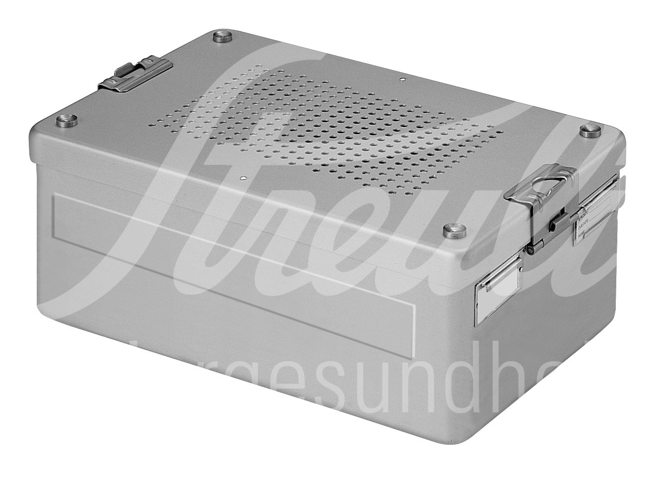 Dental-Container 310x190x105mm silber Deckel perforiert 1 Stk