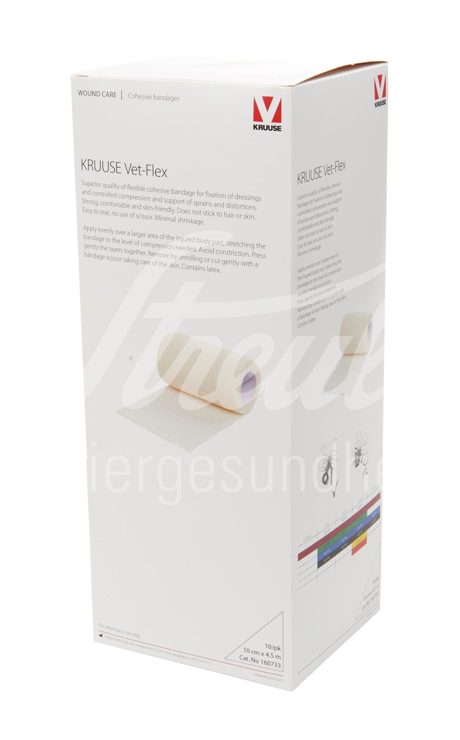 KRUUSE Vet Flex Bandage selbstkl. 10cm x 4.5m weiss 10 Stk.