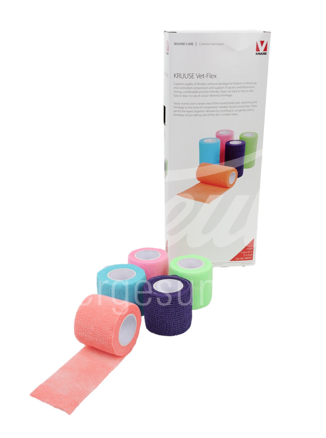 KRUUSE Vet Flex Bandage selbstkl. 5cm x 4.5m assort. 10 Stk.