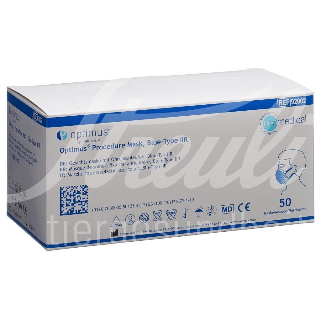 Promedical Hygienemaske Typ IIR mit Earloops blau unsteril 50 Stk