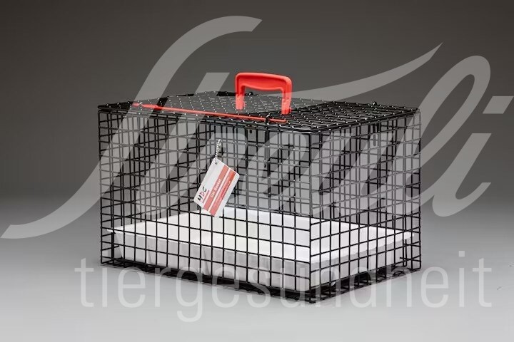 Katzenkäfig Schwarz 46x29x29 cm inkl. Einlegeschale weiss 1 Stück