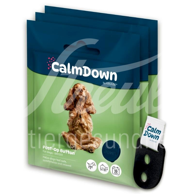 CalmDown Hund Post-OP 3 Button & 1 Klett-Anhänger 1 Set