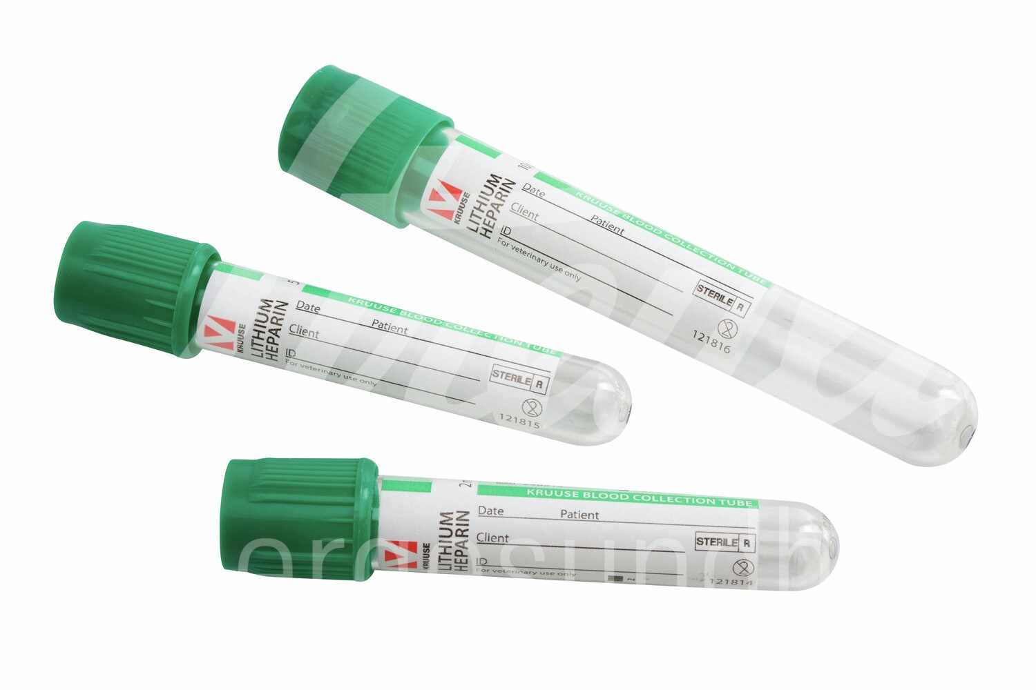 KRUUSE Blutproberöhrchen m. Vacuum 5ml Lithium Hep. 100 Stk