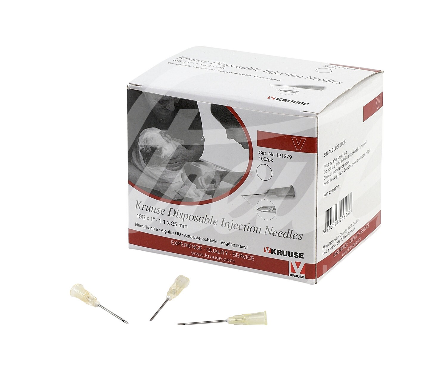 KRUUSE Einmalkanüle 19G 1,1 x 25 mm weiss 100 Stück KRUUSE Einmalkanüle 19G 1,1 x 25 mm weiss 100 Stück