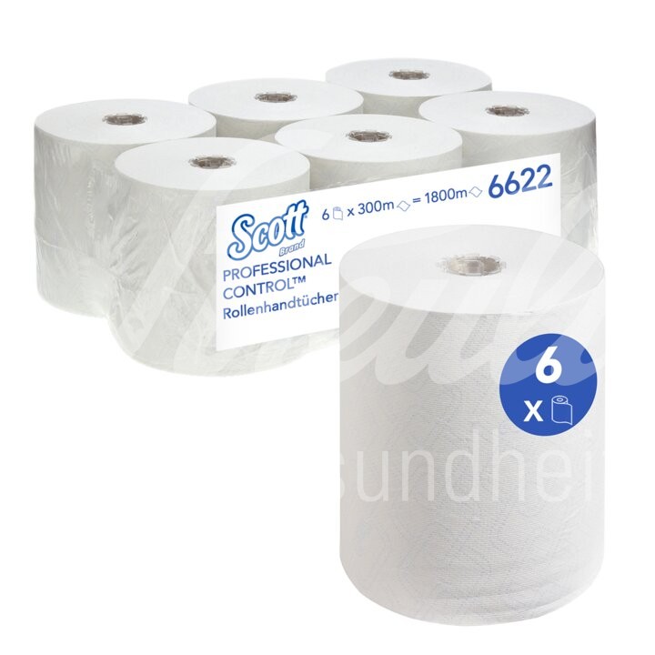 Scott Control Handtücher - Rollen weiss 300 m x 19,8 cm 6 Stück