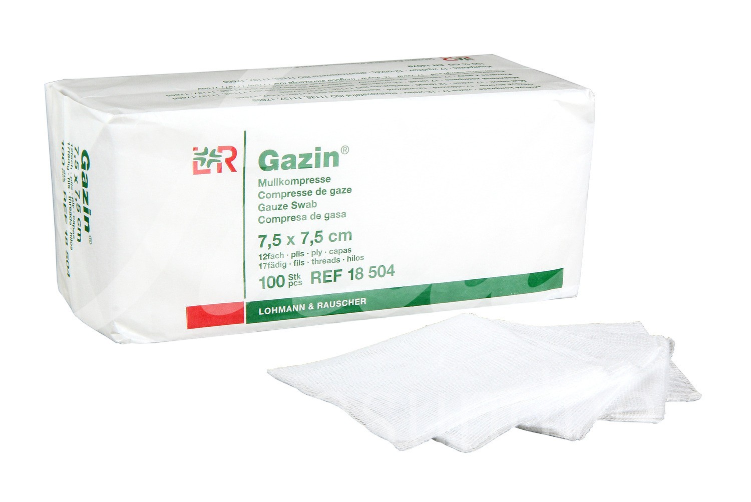 Gazin OP Mullkompressen 10 x 10cm 12 fach 100 Stück