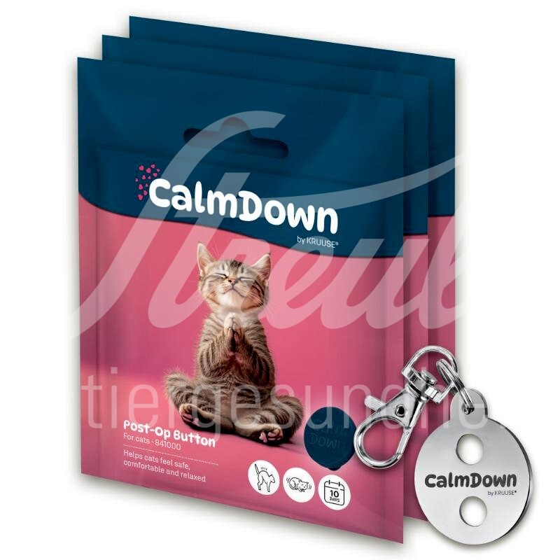 CalmDown Katze Post-OP 3 Button & 1 Halsband-Anhänger 1 Set