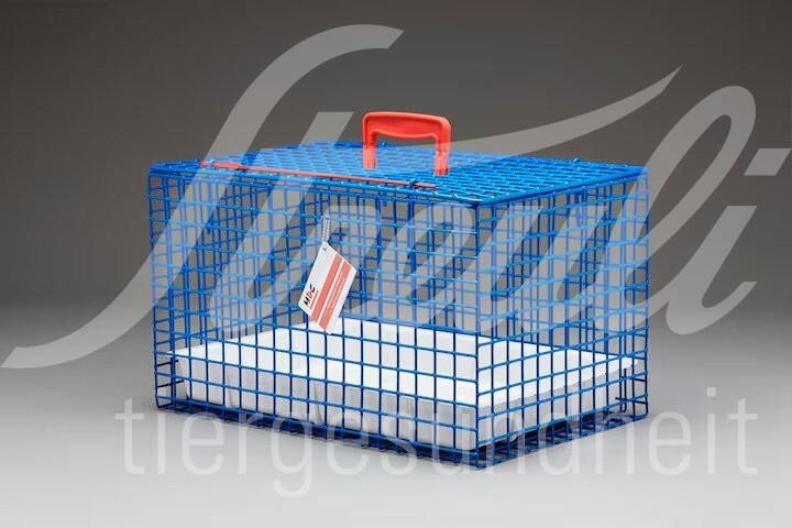 Katzenkäfig Blau 46x29x29 cm inkl. Einlegeschale weiss 1 Stück