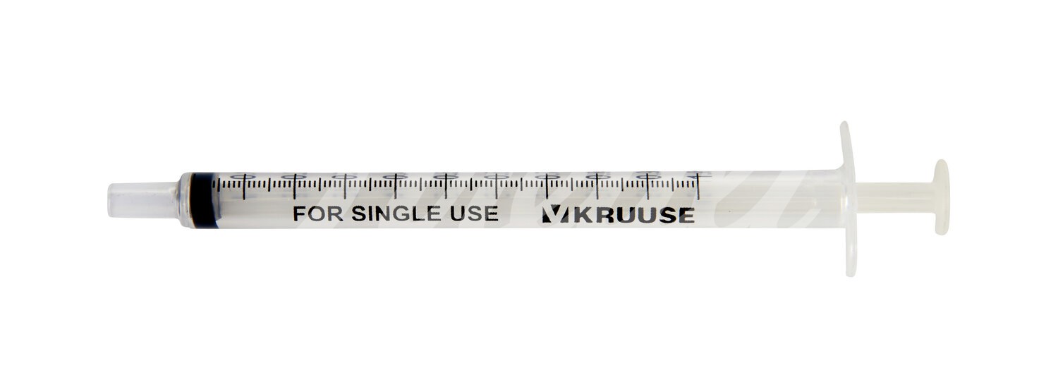 KRUUSE Einmalspritze 3-teilig m.O-Ring Luer 1ml 100 Stk.