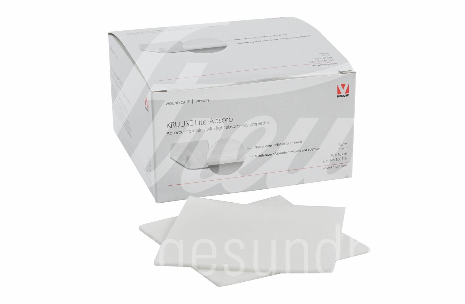 KRUUSE Lite-Absorb 10 x 10 cm saugfähige Wundauflage 25 Stk