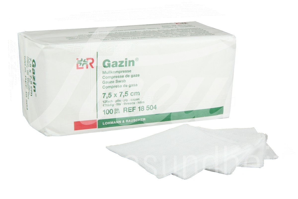 Gazin OP Mullkompressen 7.5 x 7.5cm 12 fach 100 Stück