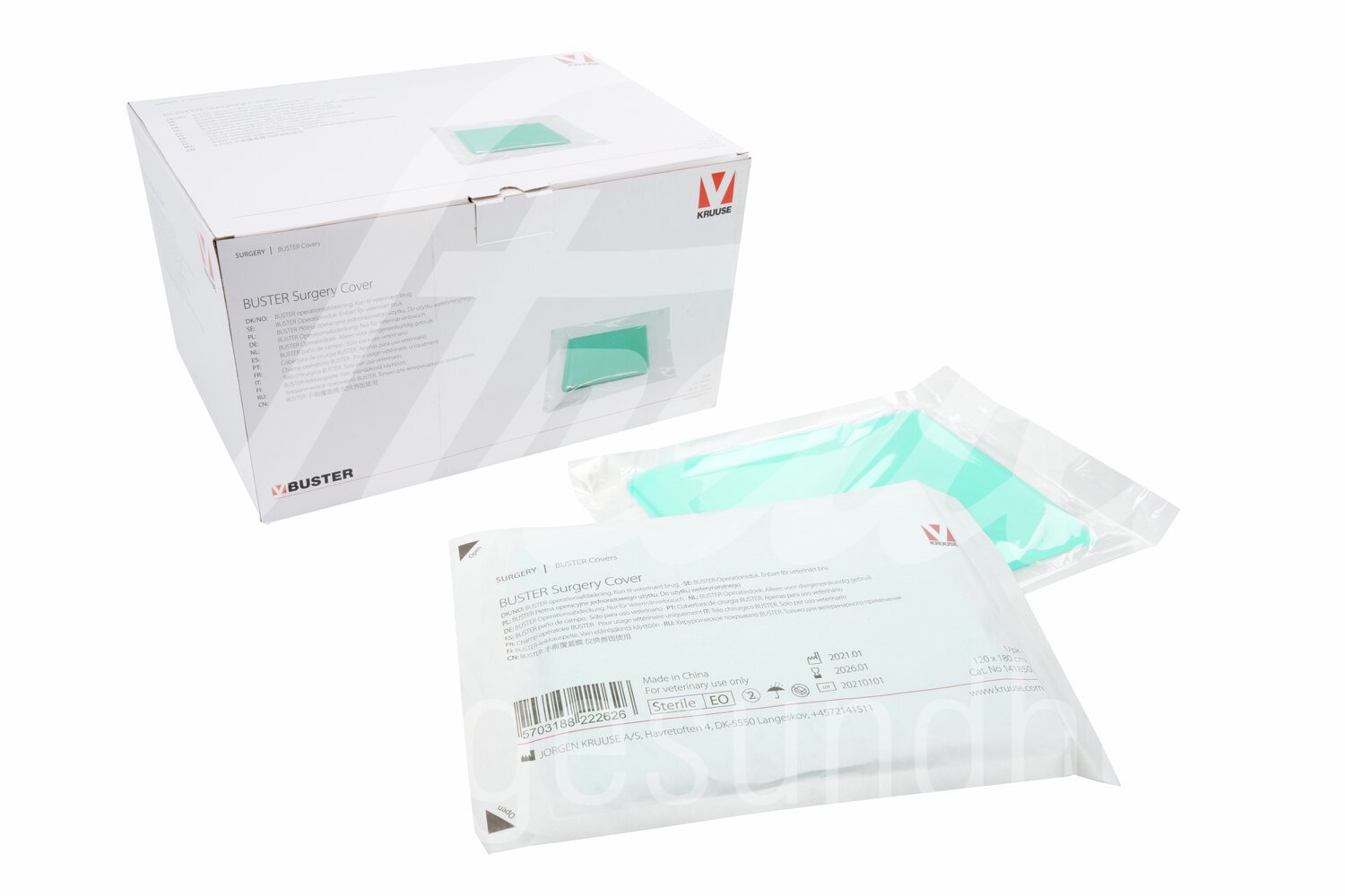 BUSTER OP-Abdecktuch o.Loch 1-lagig PE 120 x 180 cm 25 Stück