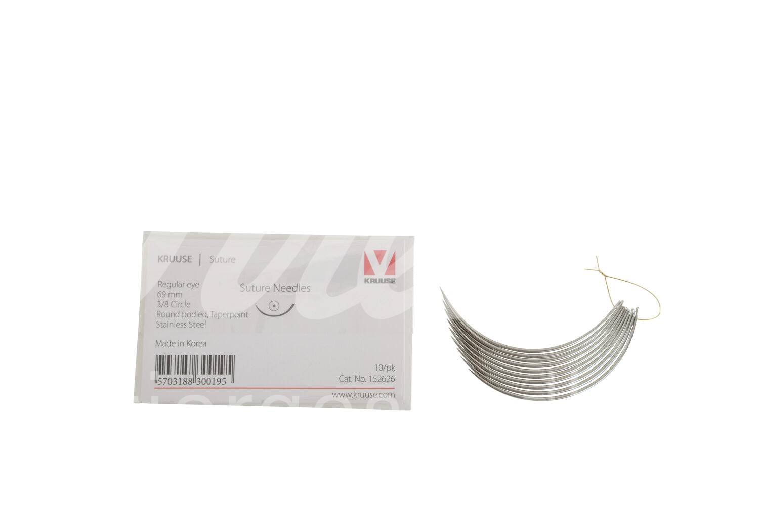 KRUUSE Wundnadel Normalöhr 3/8-Kreis Rund 69mm 10 Stk..