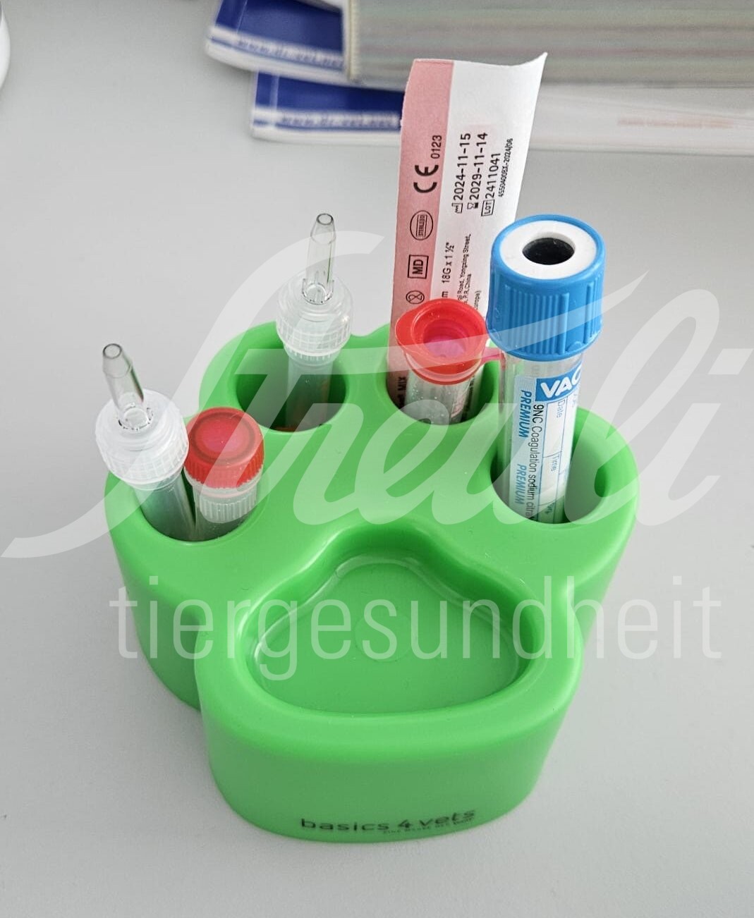 b4v Röhrchenständer Tatze grün 1 Stück