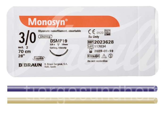 B.Braun Monosyn viol. USP 0 DS 30 mm 90 cm 12 Stk.