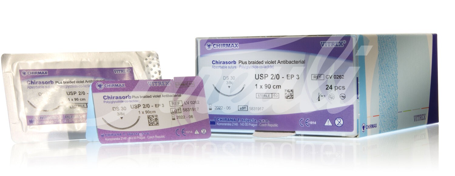Vitrex Chirasorb plus gefl. viol. USP 0 DS 30mm 75cm 24Stk.