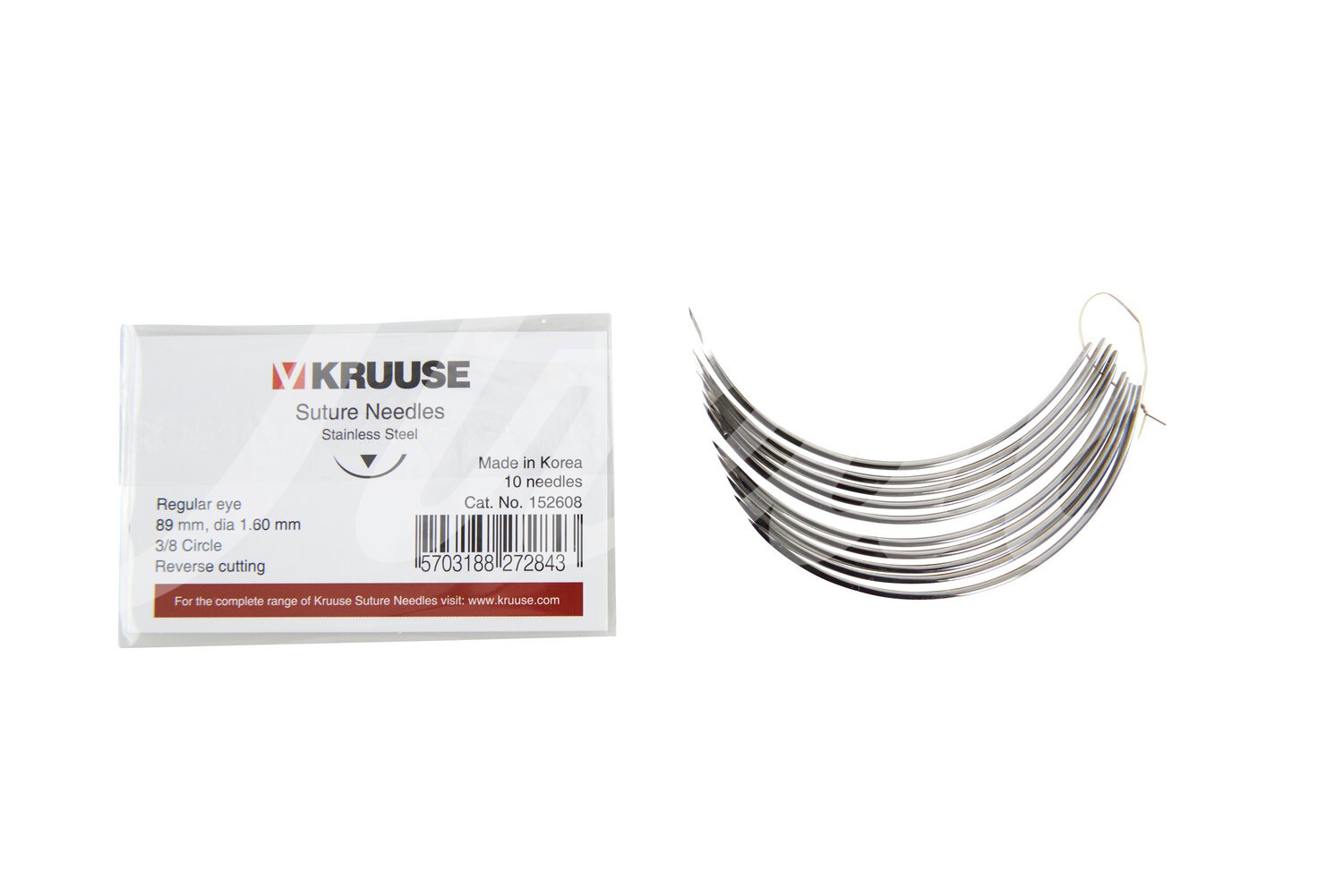 KRUUSE Wundnadel Normalöhr 1/2-Kreis Rund 68mm 10 Stk.