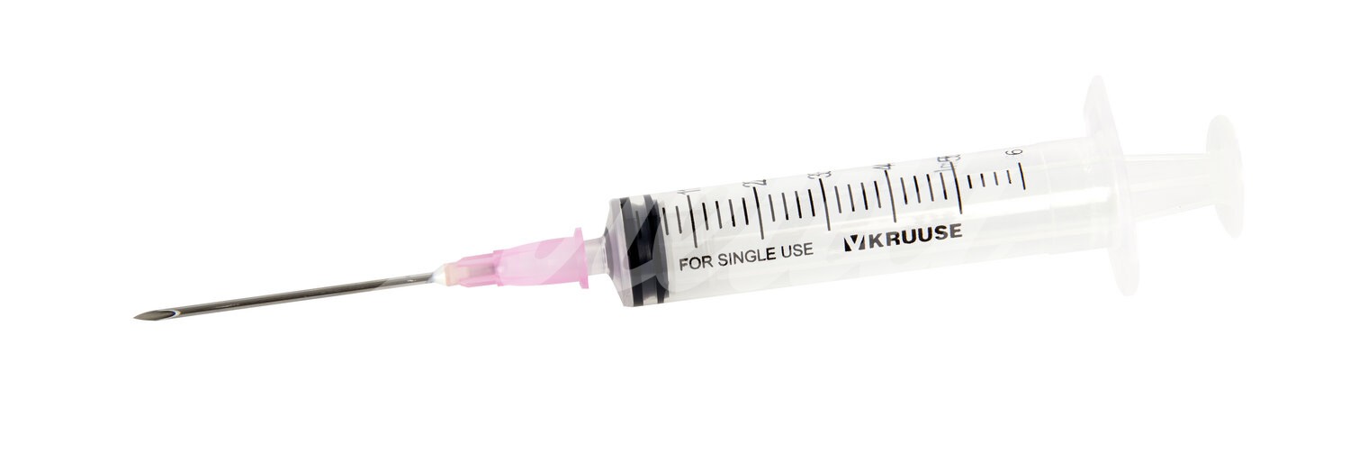 KRUUSE 5ml (6ml) Spritze m. Kanüle 18G 1.2x40mm Luer 100Stk