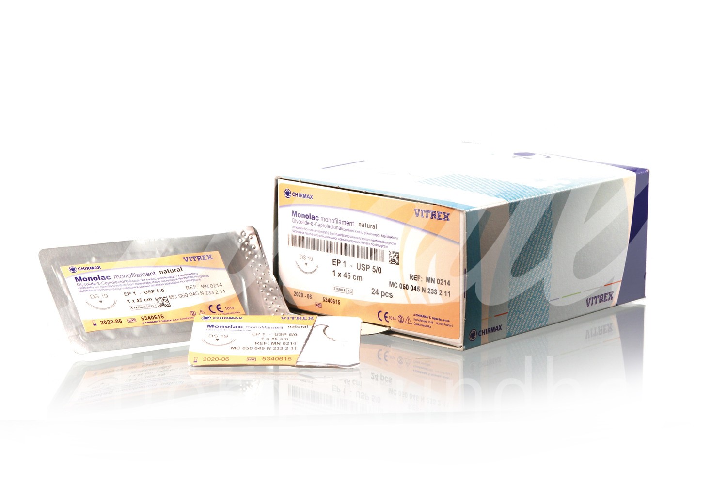 Vitrex Monolac monofil ungefärbt USP 3-0 DS 19mm 75cm 24Stk.