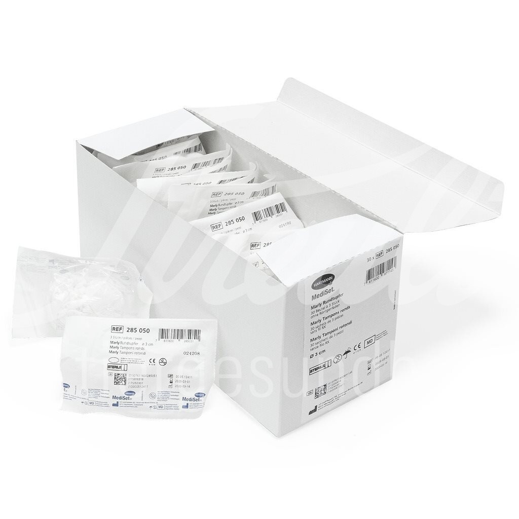 MediSet Rundtupfer 3cm steril 30 Btl 3 Stk