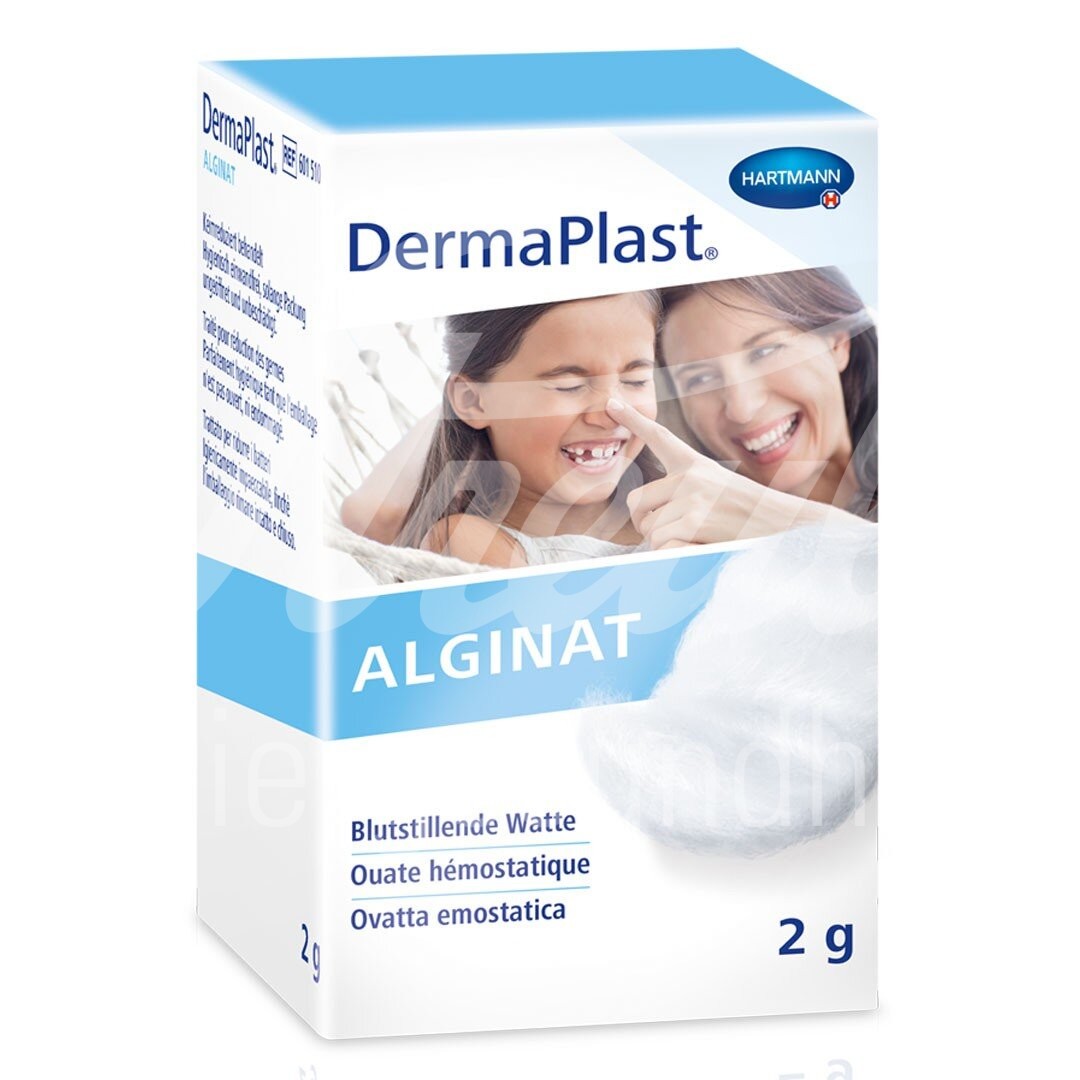 Dermaplast Alginat Blutstillende Watte Glas 2 g