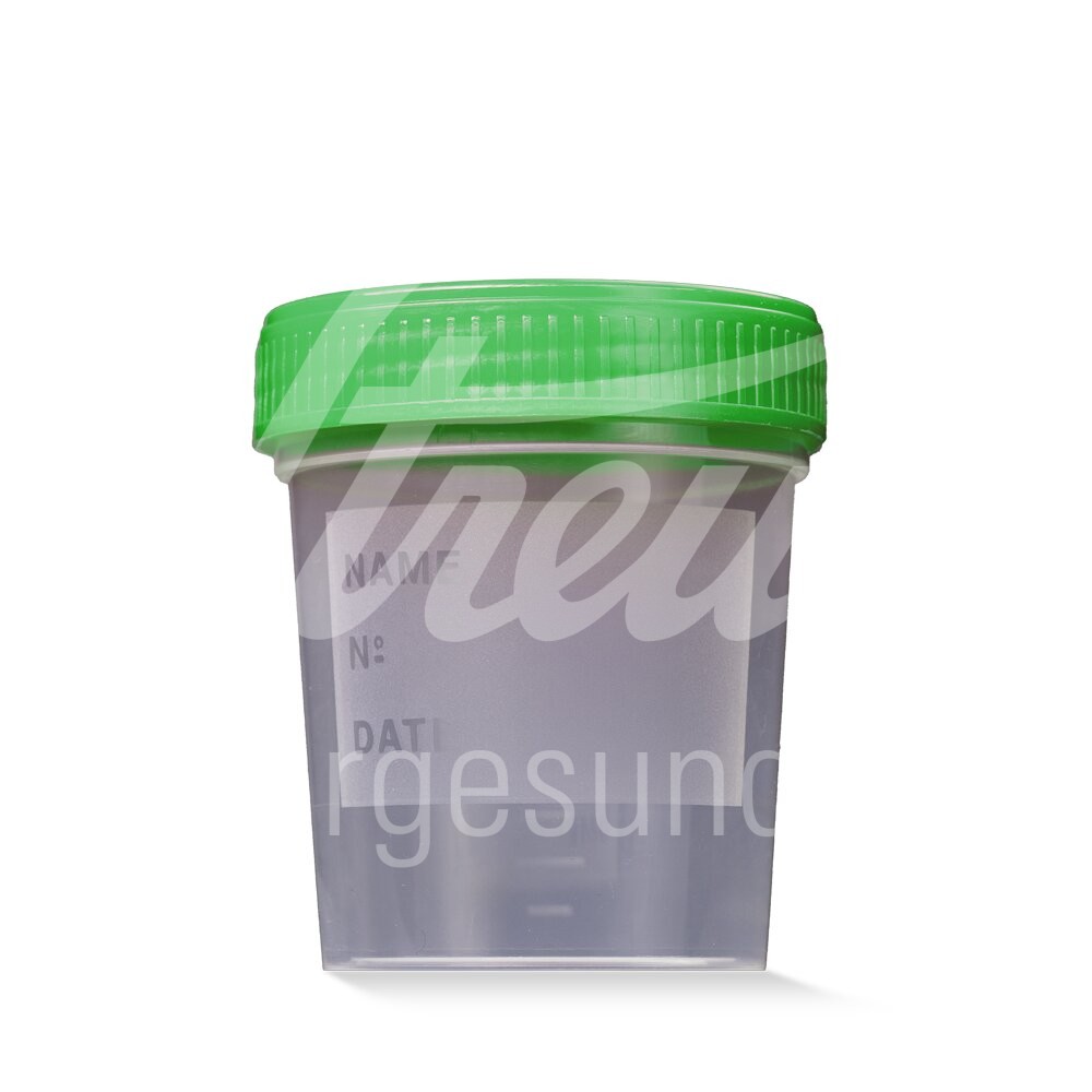 Urinbecher 100 ml unsteril mit grünem Schraubdeckel 500 Stk.