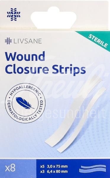 Livsane Wundverschlussstreifen steril 8 Stk Livsane Wundverschlussstreifen steril 8 Stk