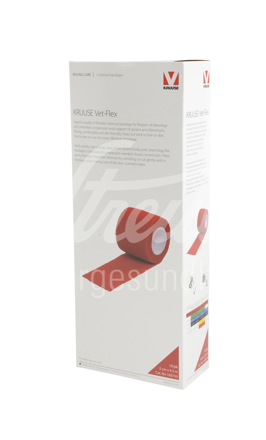 KRUUSE Vet Flex Bandage selbstkl. 5cm x 4.5m rot 10 Stk.