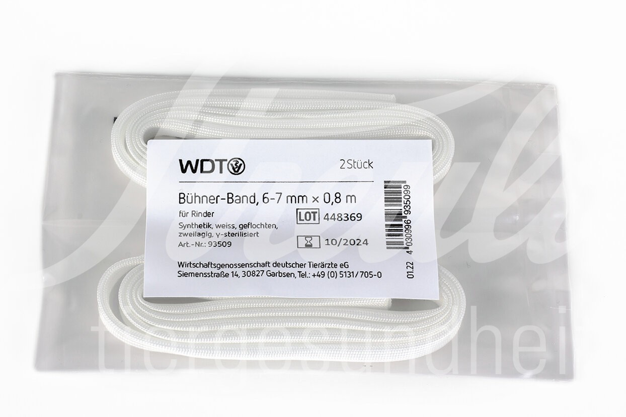Bühner-Band für Rinder WDT 6 mm x 80 cm steril 2 Stück