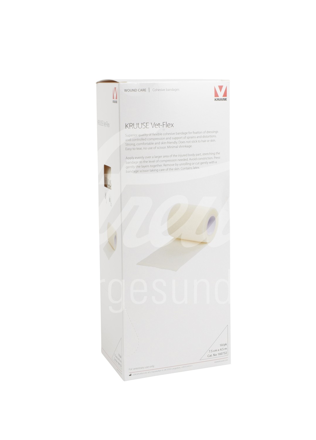 KRUUSE Vet Flex Bandage selbstkl. 5cm x 4.5m weiss 10 Stk.