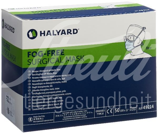 Halyard OP Maske Anti Fog grün Typ II Disp 50 Stk Halyard OP Maske Anti Fog grün Typ II Disp 50 Stk