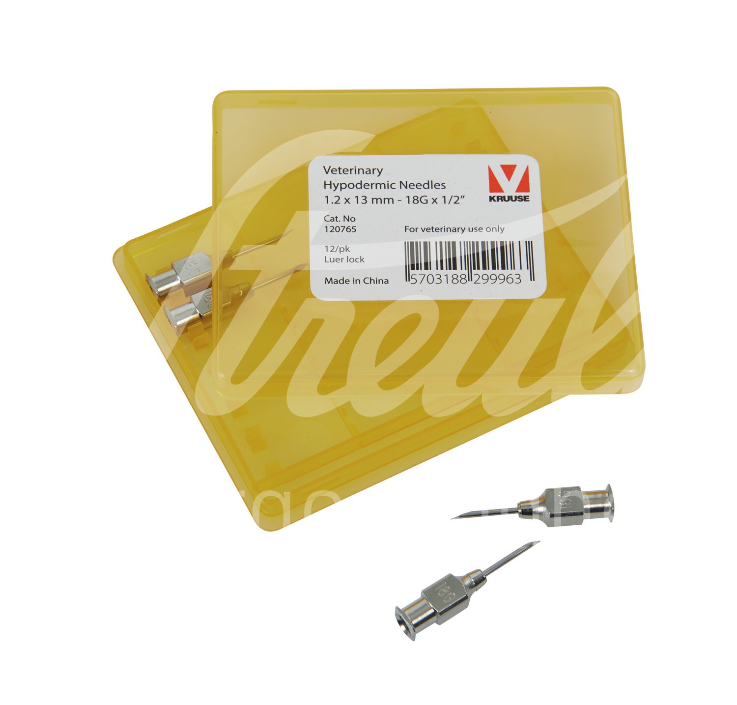 KRUUSE Vet Kanüle 18G 1.2 x 13 mm Luer Lock 12 Stk.