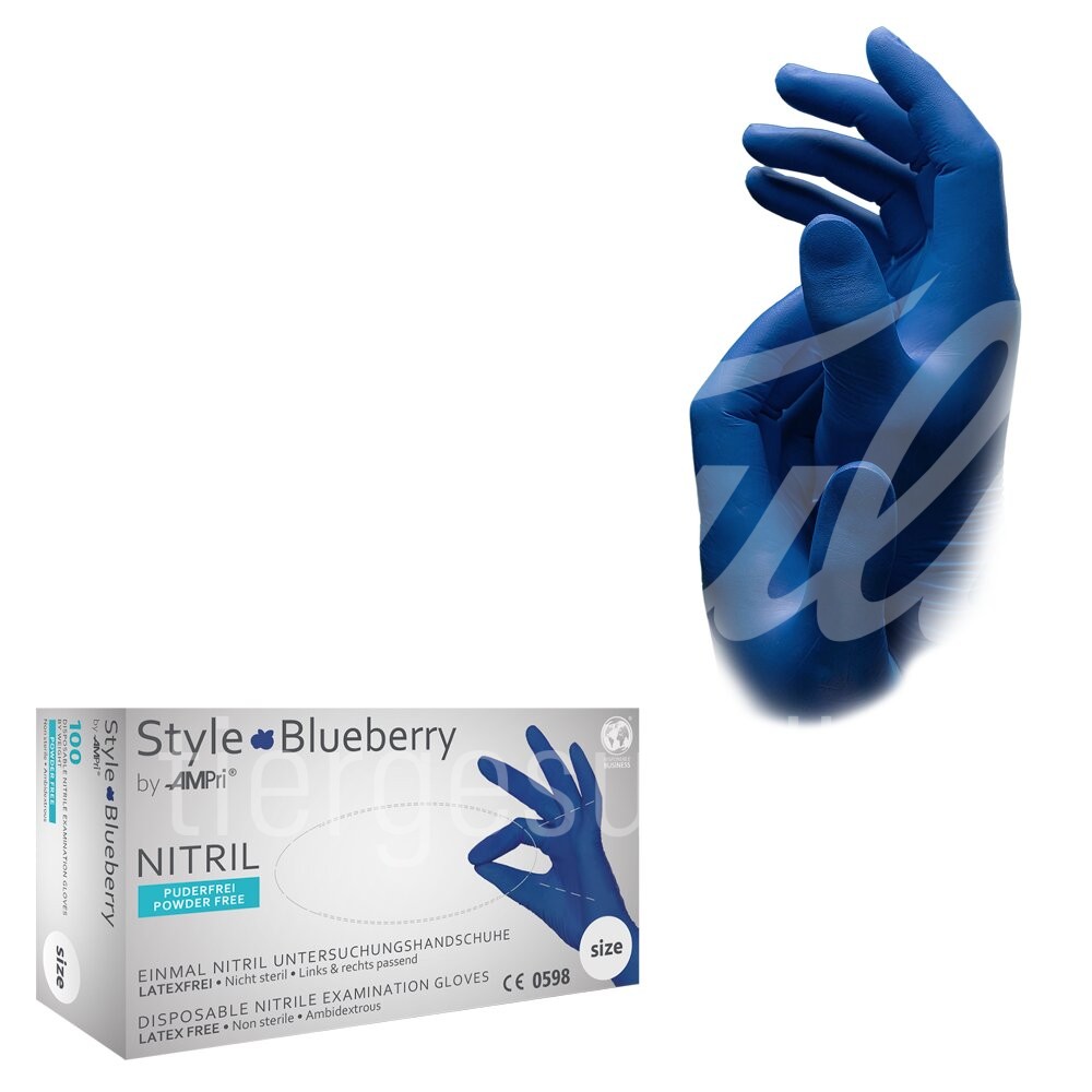 Nitril US-Handschuh Blaubeere L puderfr. dunkelblau 100 Stk. Nitril US-Handschuh Blaubeere L puderfr. dunkelblau 100 Stk.