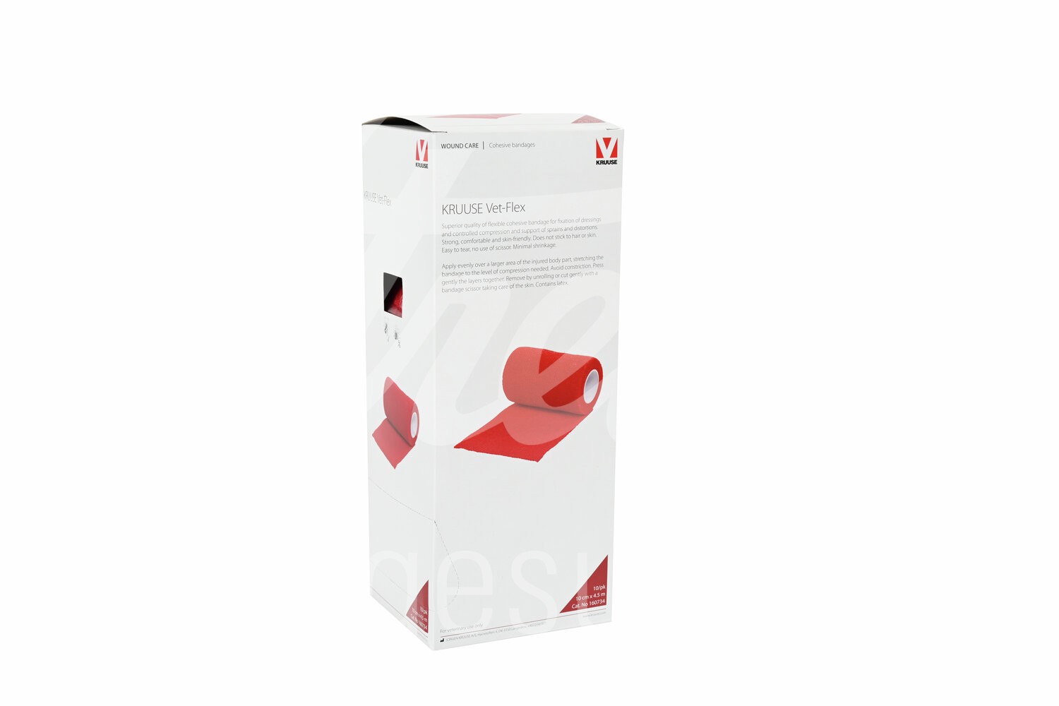 KRUUSE Vet Flex Bandage selbstkl. 10cm x 4.5m rot 10 Stk.