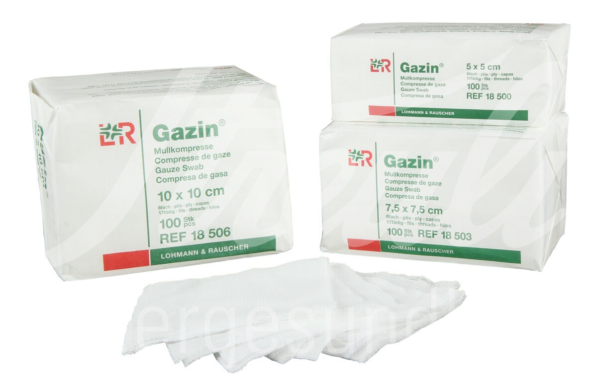 Gazin OP Mullkompressen 10 x 10cm 8 fach 100 Stück