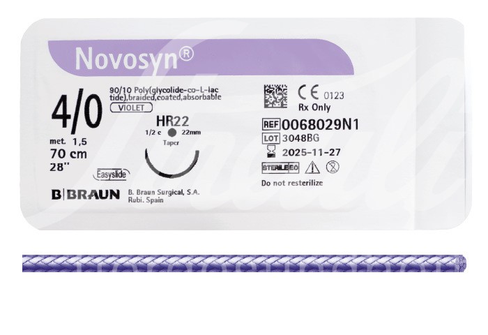 B.Braun Novosyn viol. loop USP 1 HRC 48 mm 150 cm 24 Stk.