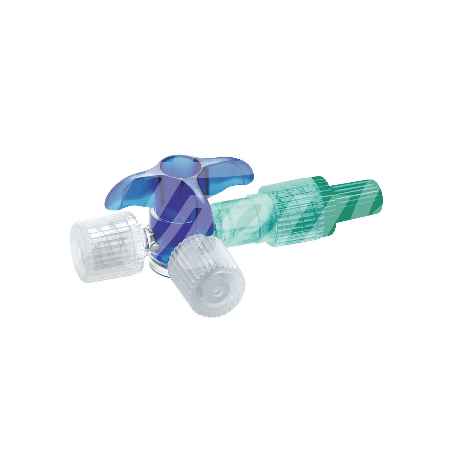 Discofix C 3 Wegehahn 2 Verschluss blau 100 Stk