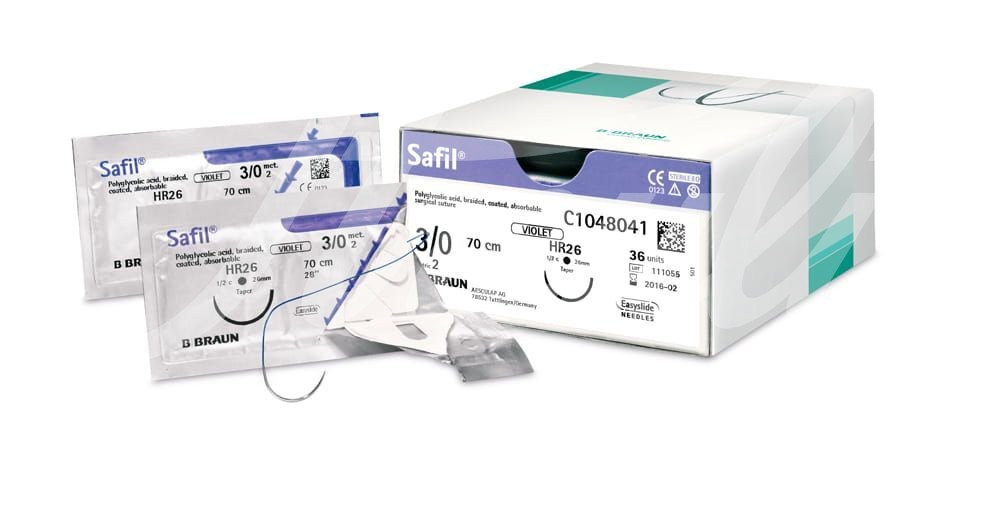 B. Braun Safil viol. USP 6 ARO C-SET 200 cm 12 Stk.