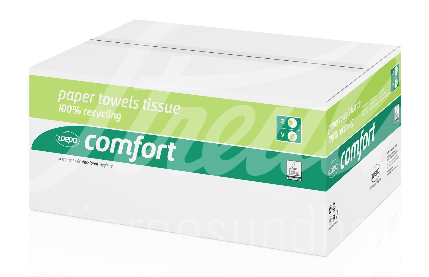 Falthandtücher Z-Falz, 2-lag., natur, 25 x 23 cm 20 x 160 Stück